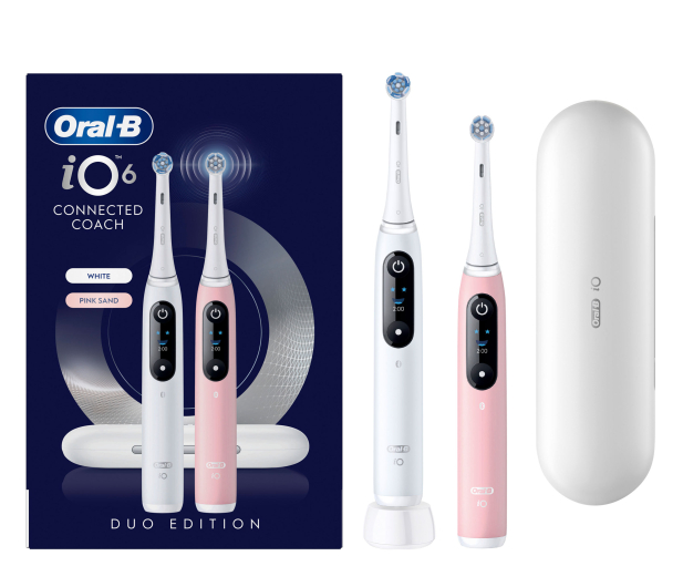 Oral-B Szczoteczeka magnetyczna iO6 Duo (biała + różowa) - 1519318 - zdjęcie
